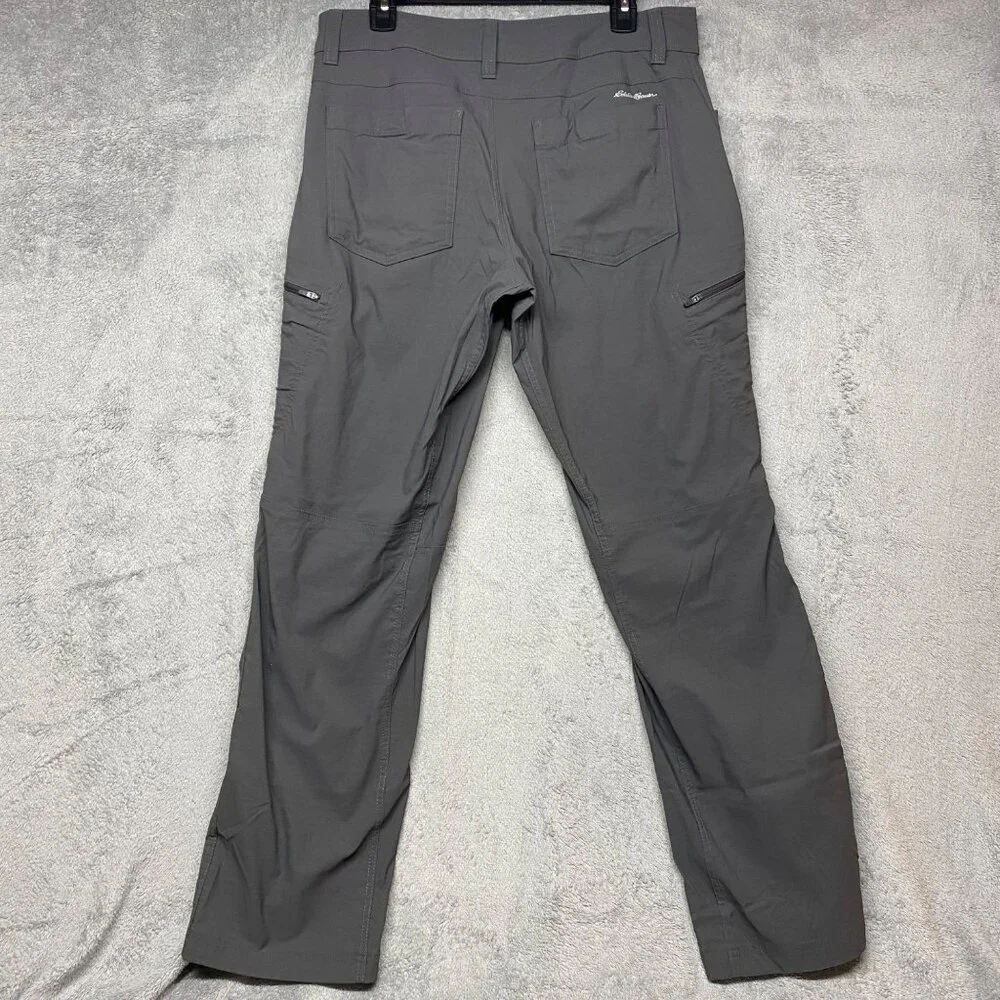 Eddie Bauer Mens First Ascent Trail Pants 34x32 Gray Nylon/Spandex Outdoor Hike - Picture 2 of 7